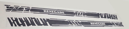 Jeep Renegade Collection  Customize your Jeep Renegade with playful vinyl decals and stripes. Designed to fit the Renegade’s compact yet rugged body. Produced from premium, weatherproof vinyl. Pre-transferred for fast and easy DIY installation