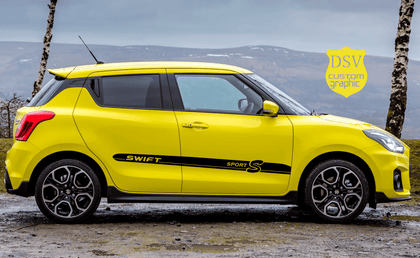 premium vinyl decal in sporty black style for suzuki