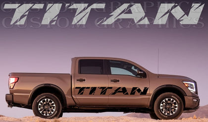 Nissan Titan Collection Transform your Nissan Titan with rugged vinyl decals crafted for pickups. Built from durable vinyl resistant to harsh conditions.
