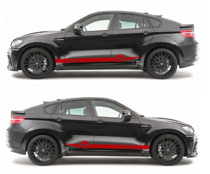 Racing Stripes Stickers for BMW X6 Skull design