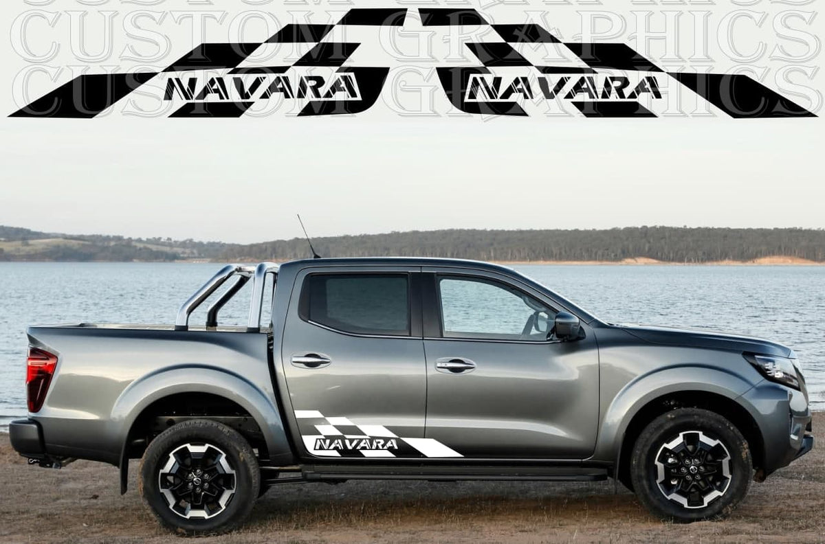 Perforated decals Nissan Navara rear window sticker 2012 - Present
