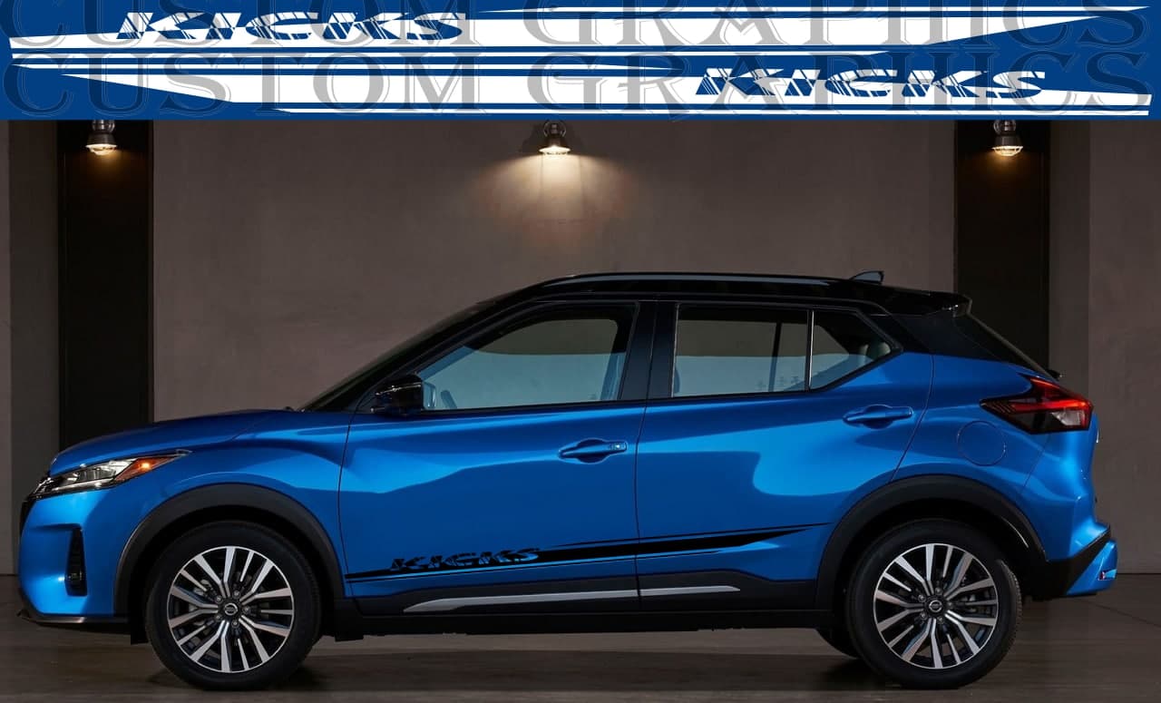 Autocollants de conception de ligne de nom compatibles avec Nissan Kicks