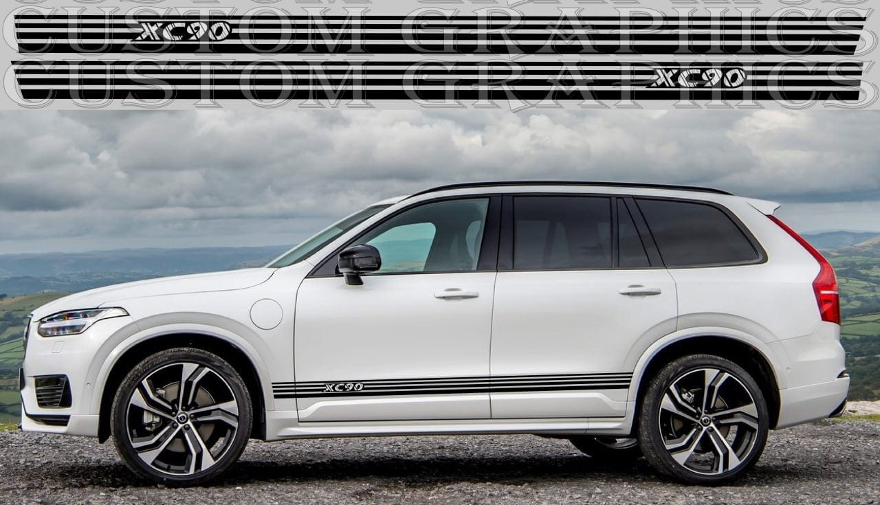 Autocollant en vinyle de qualité supérieure - Bandes de course compatibles avec la figurine graphique Volvo XC90