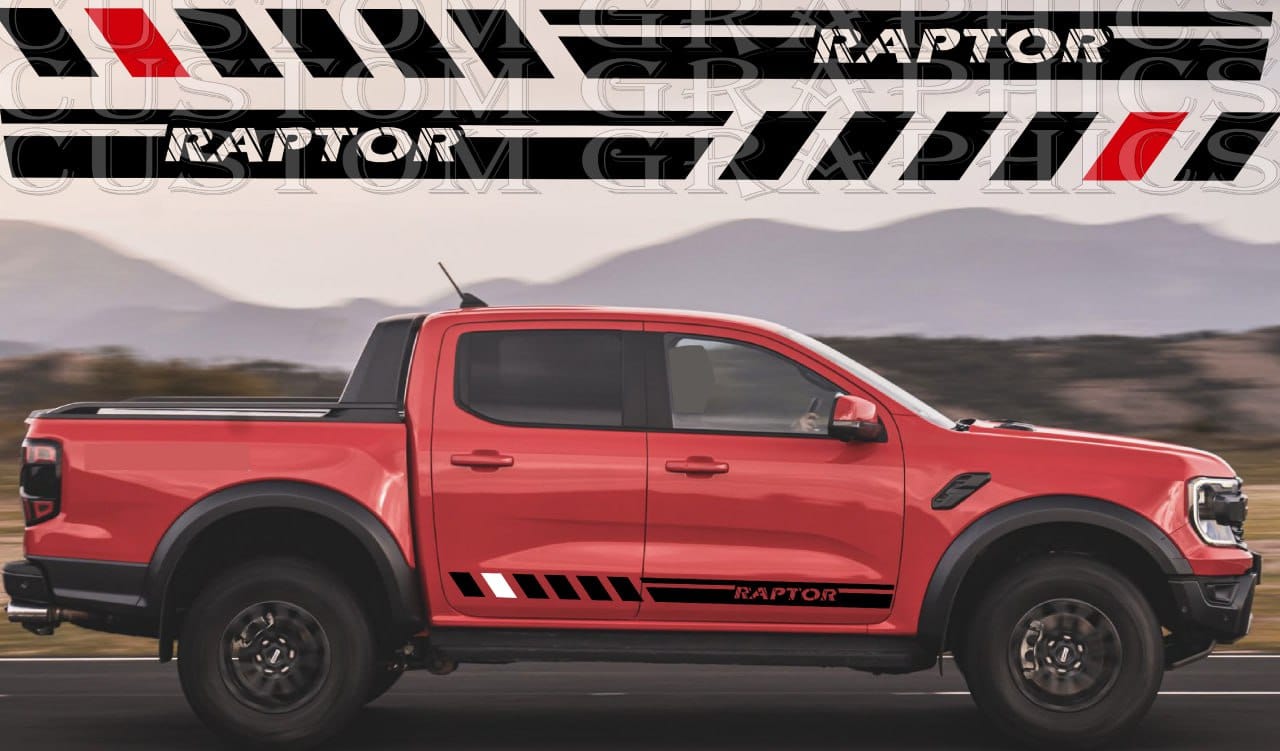 Autocollants uniques au meilleur design compatibles avec Ford Ranger Raptor 2023