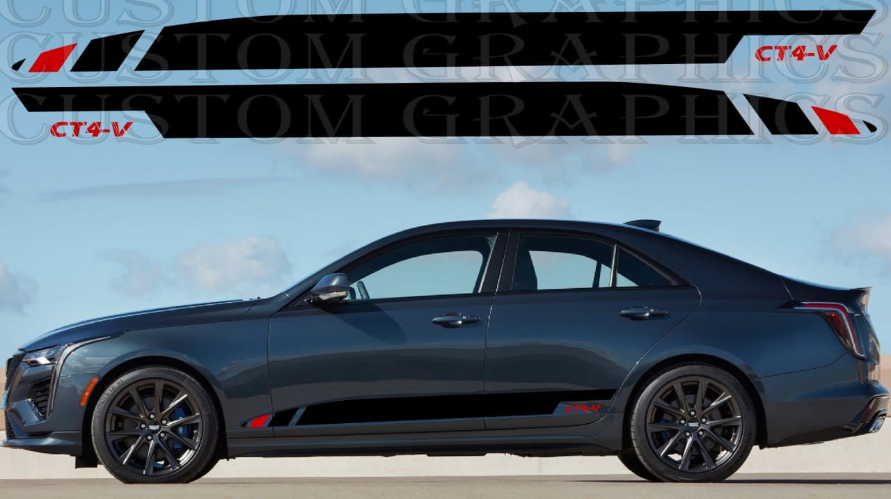 Autocollant compatible avec le kit carrosserie Cadillac CT4 V 2020 Style Design