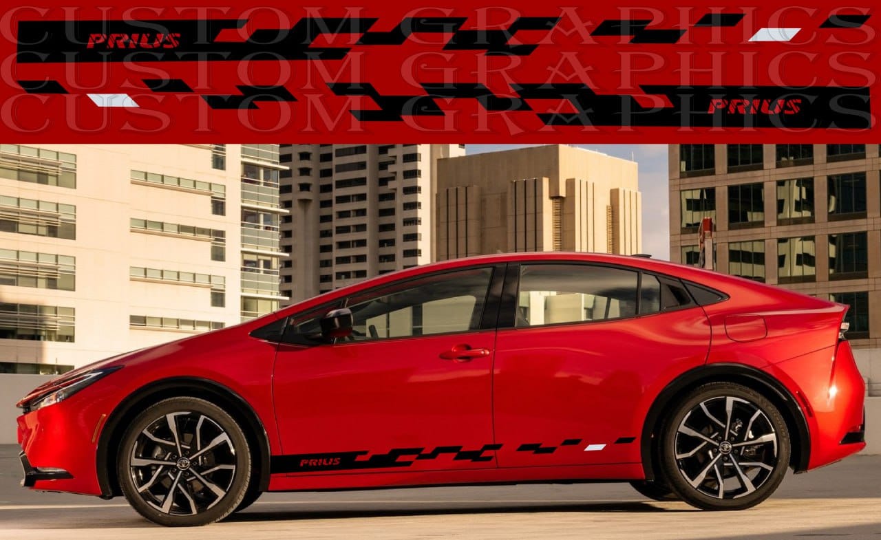 Autocollants en vinyle à rayures compatibles avec la conception de la figurine Toyota Prius