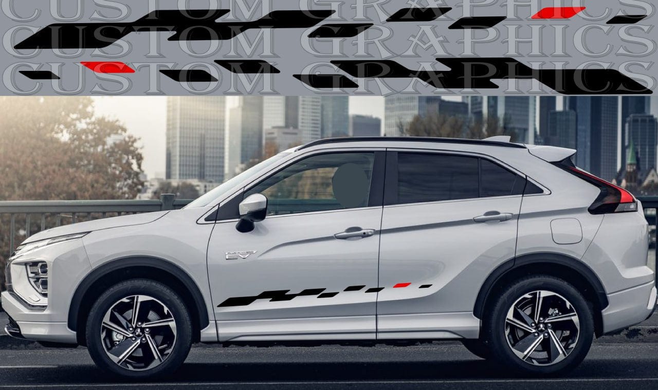 Autocollant en vinyle compatible avec la conception de la figurine Mitsubishi Eclipse Cross