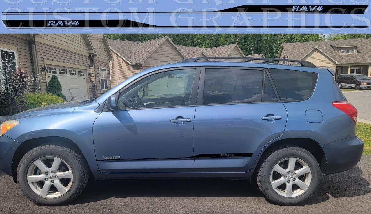 Autocollants au design classique, bandes de course, Toyota Rav4
