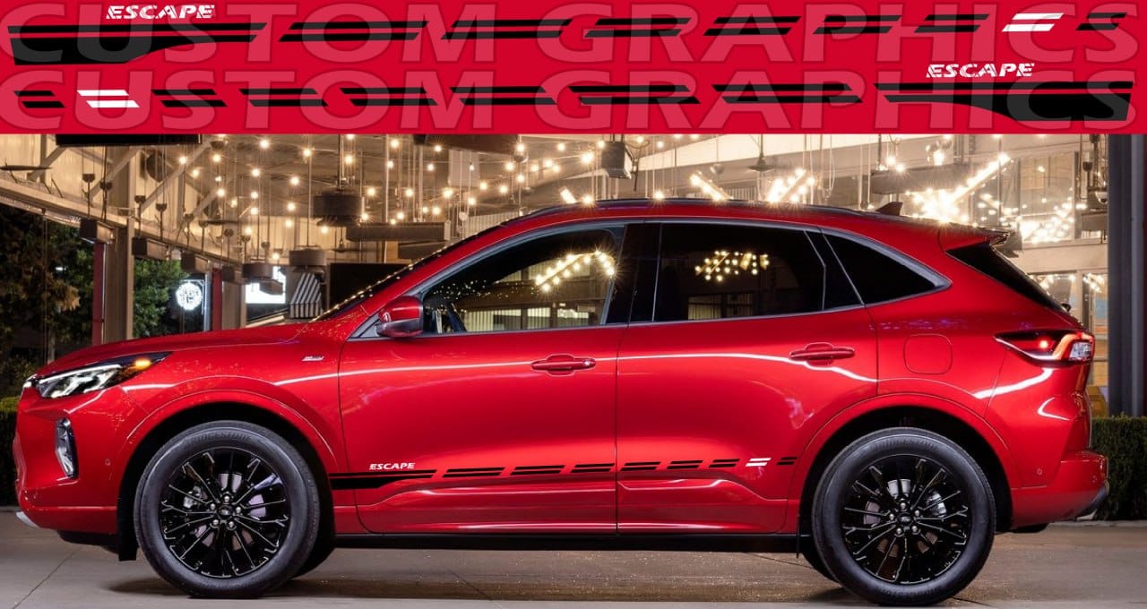 Vinyl Stickers Compatible With Ford Escape New Line Design