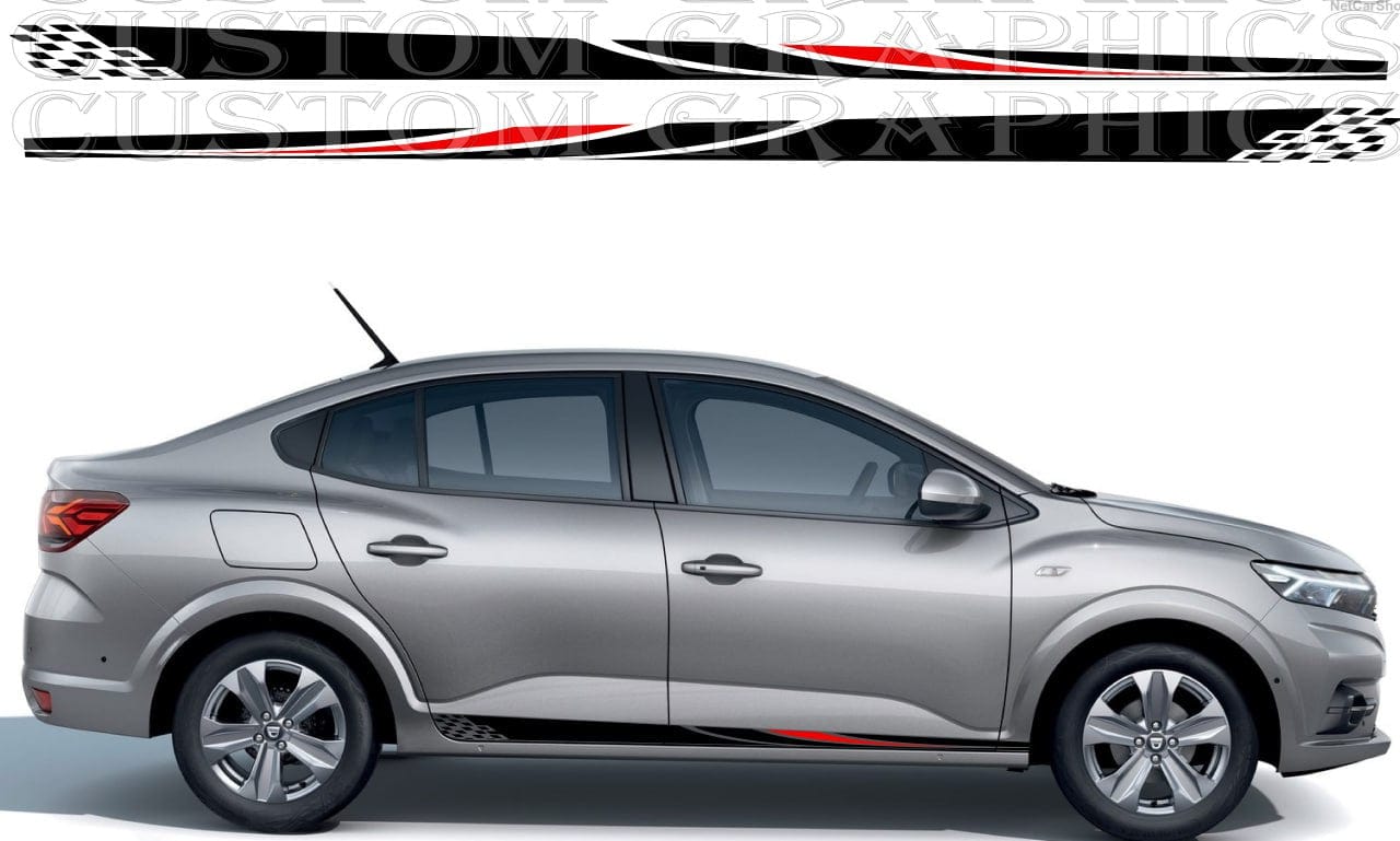 Autocollants au design de ligne unique compatibles avec Dacia Logan