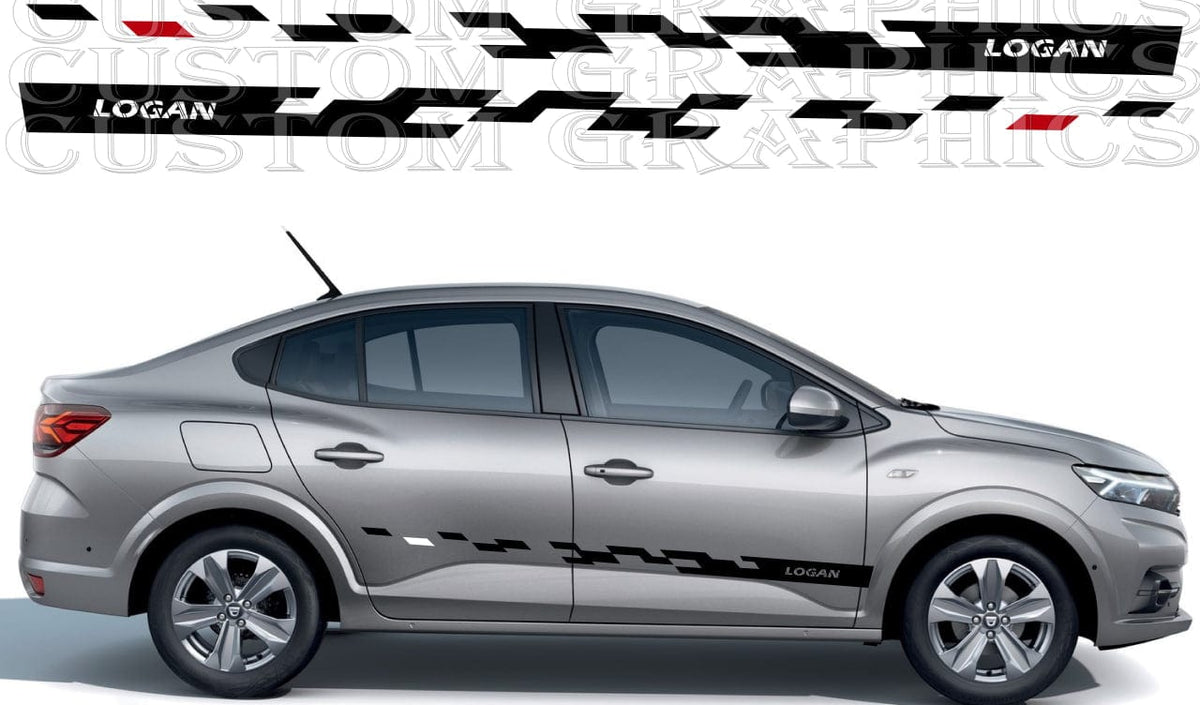 Block Line Design Stickers Compatible With Dacia Logan Brothers Graphics