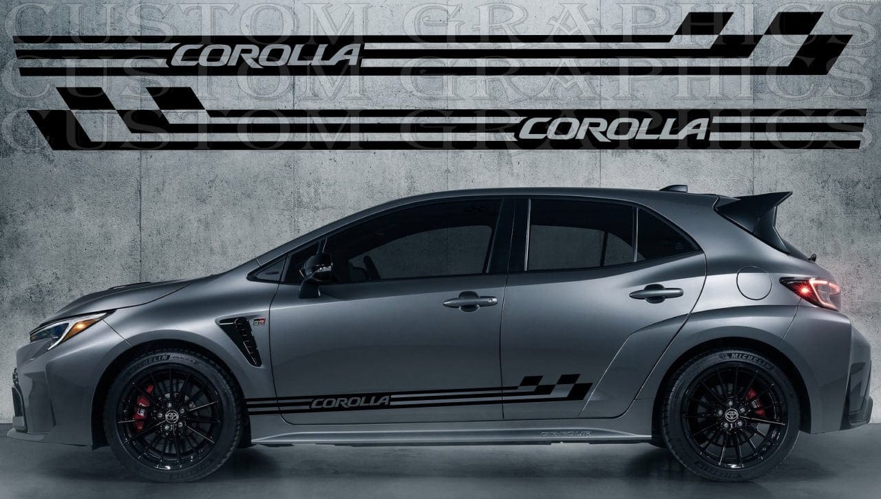 Premium Vinyl Sticker Compatible With Toyota Corolla New Line Design