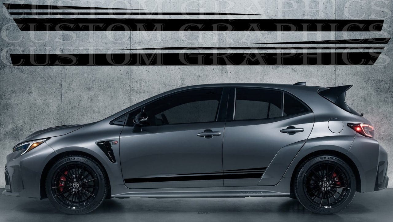 Premium Vinyl 2x Stickers Compatible With Toyota Corolla Line Style Design