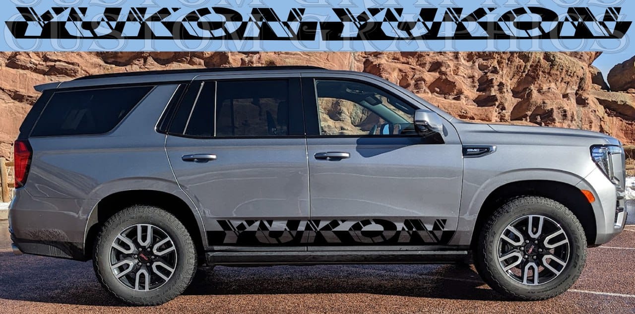 Autocollant Premium compatible avec le design du nom GMC Yukon Denali