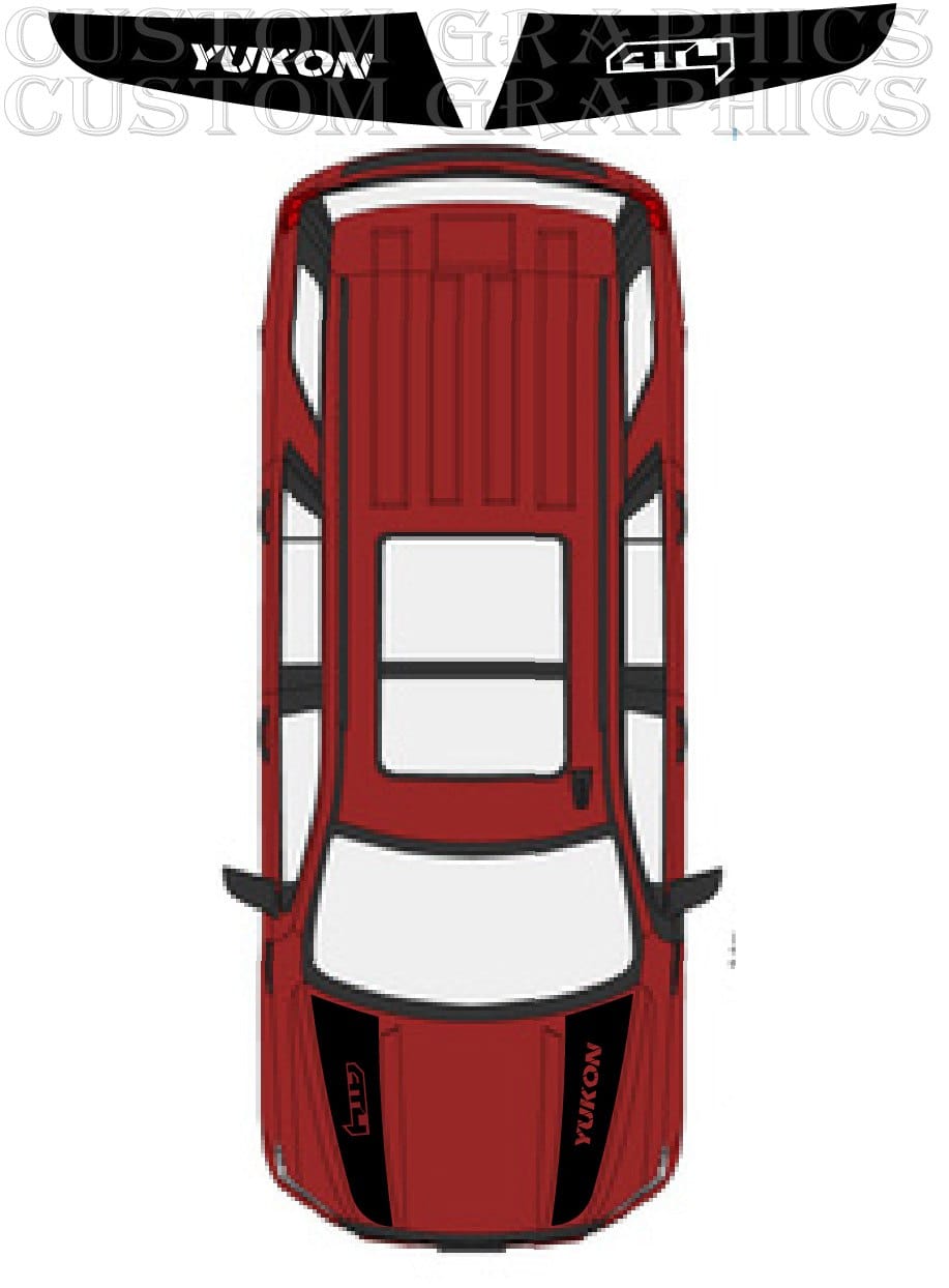 Autocollant de capot haut de gamme compatible avec le design du nom GMC Yukon Denali