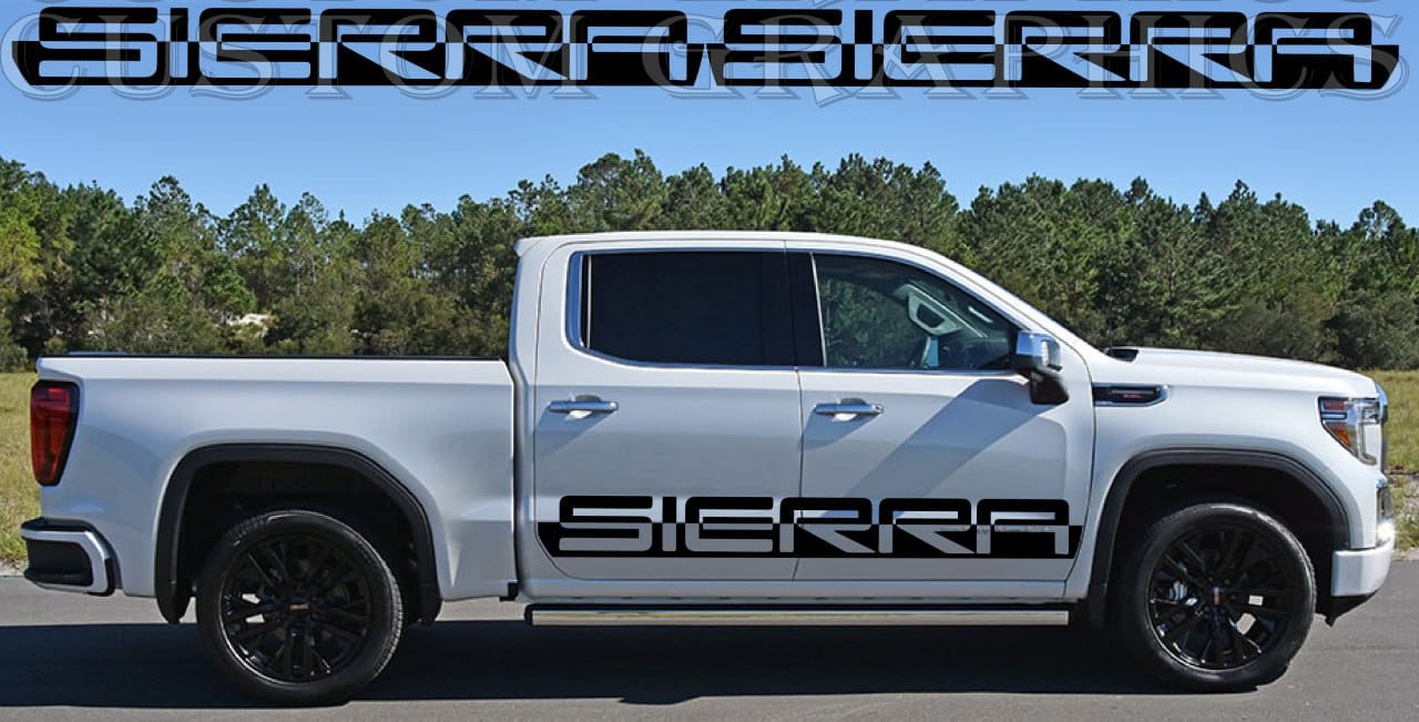 Autocollant en vinyle de qualité supérieure compatible avec la conception de la ligne de nom GMC Sierra