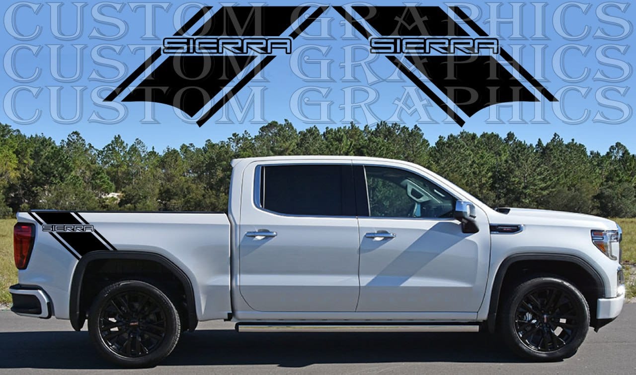 Autocollant en vinyle de qualité supérieure compatible avec la conception de la ligne arrière du GMC Sierra