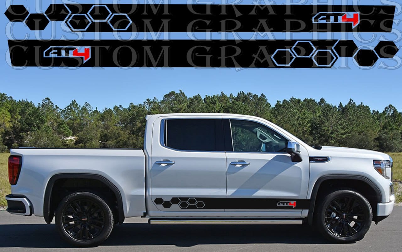 Autocollant en vinyle de qualité supérieure compatible avec le design Honey Rocket de GMC Sierra Mountain