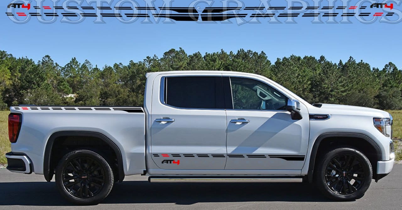 Autocollant en vinyle de qualité supérieure compatible avec le design de style fusée Mountain de GMC Sierra