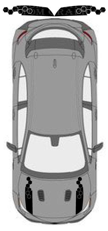 Autocollant de capot en vinyle de qualité supérieure compatible avec la conception de la ligne Honey 2x de Toyota Corolla