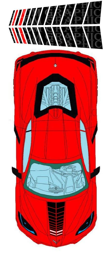 Premium Vinyl Hood Sticker Compatible With Chevrolet Corvette C8 Stingray