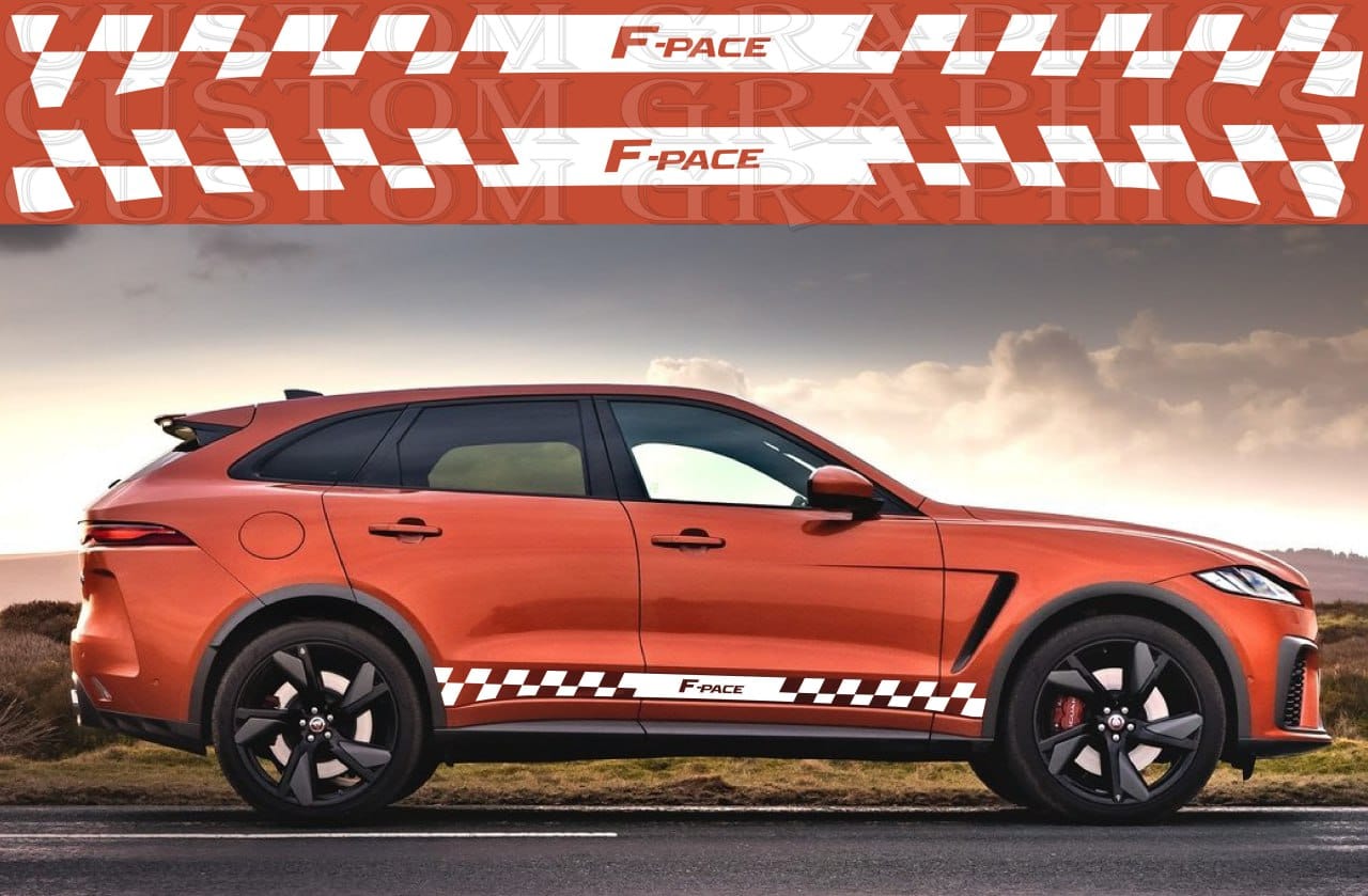 Autocollant Premium compatible avec le design de style Jaguar F Pace SVR