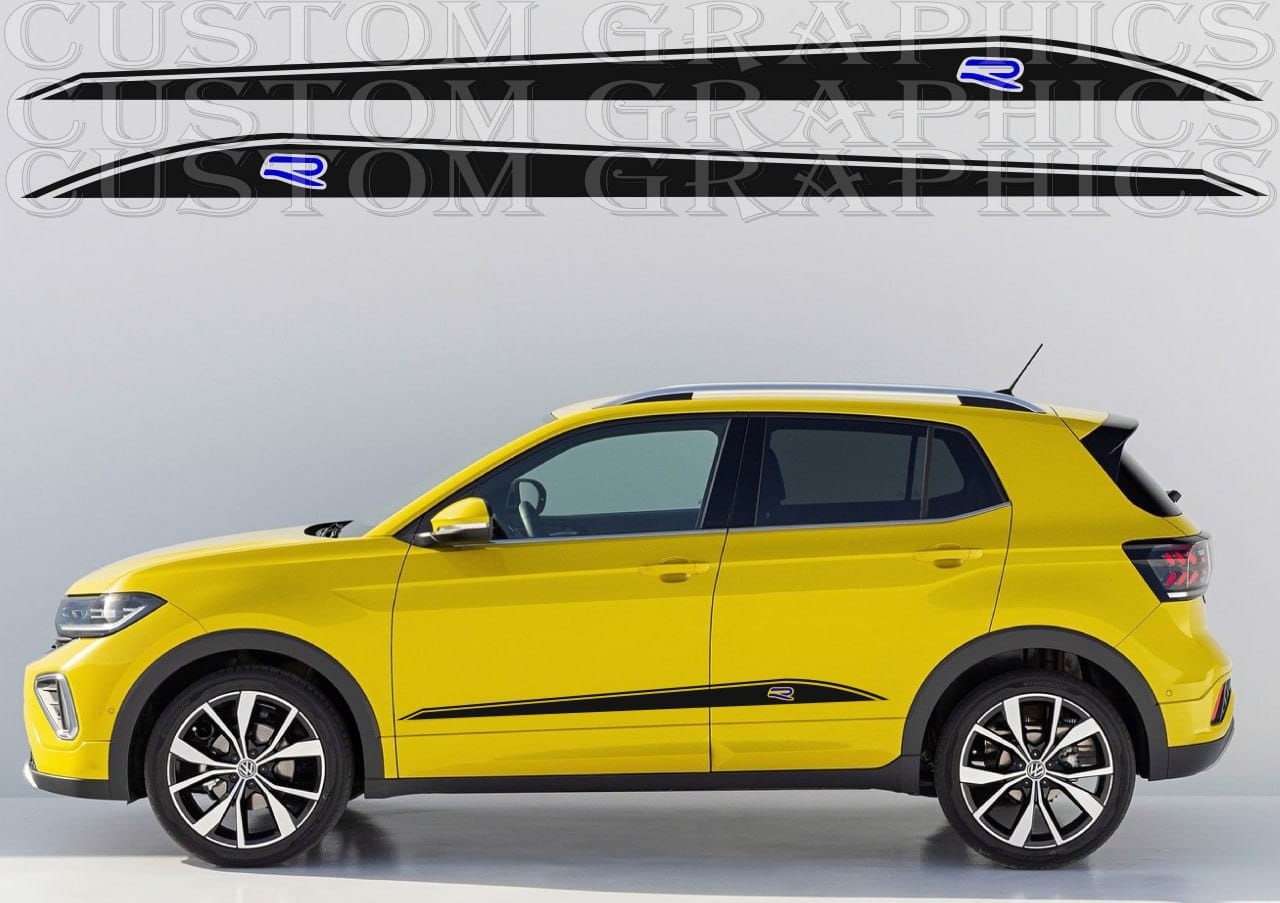 Autocollant Premium compatible avec le nouveau design de la ligne classique du VW T-Cross