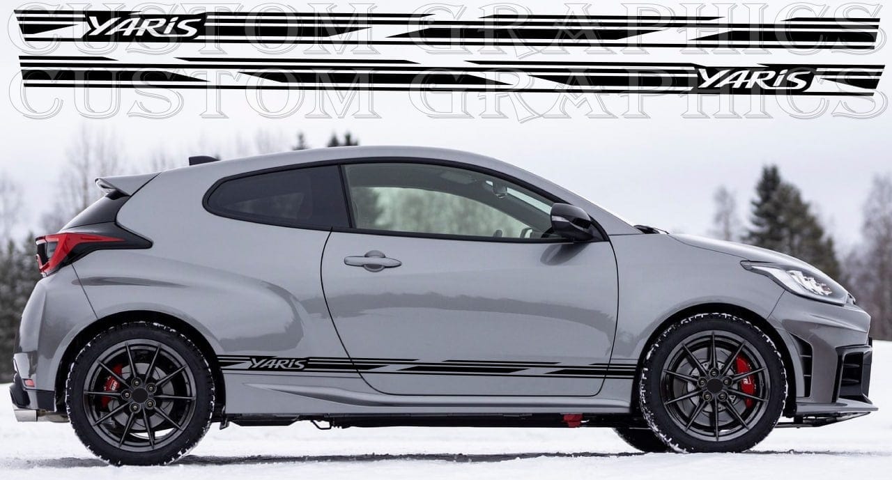 Premium quality sticker with a unique design, compatible with Yaris 2 doors. Perfect for enhancing the appearance of your vehicle with a new, stylish decal.