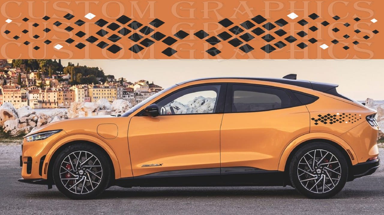 Autocollant en vinyle de qualité supérieure compatible avec Ford Mustang Mach E Style Tuning BBF