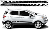 Matte black line decals on white Ford EcoSport SUV