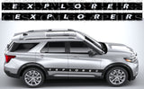 Personalized name decal on rear window of Ford Explorer
