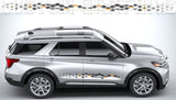 Roof rack vinyl graphics with rugged style on Explorer