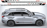 Silver SUV with custom car decals on a white background