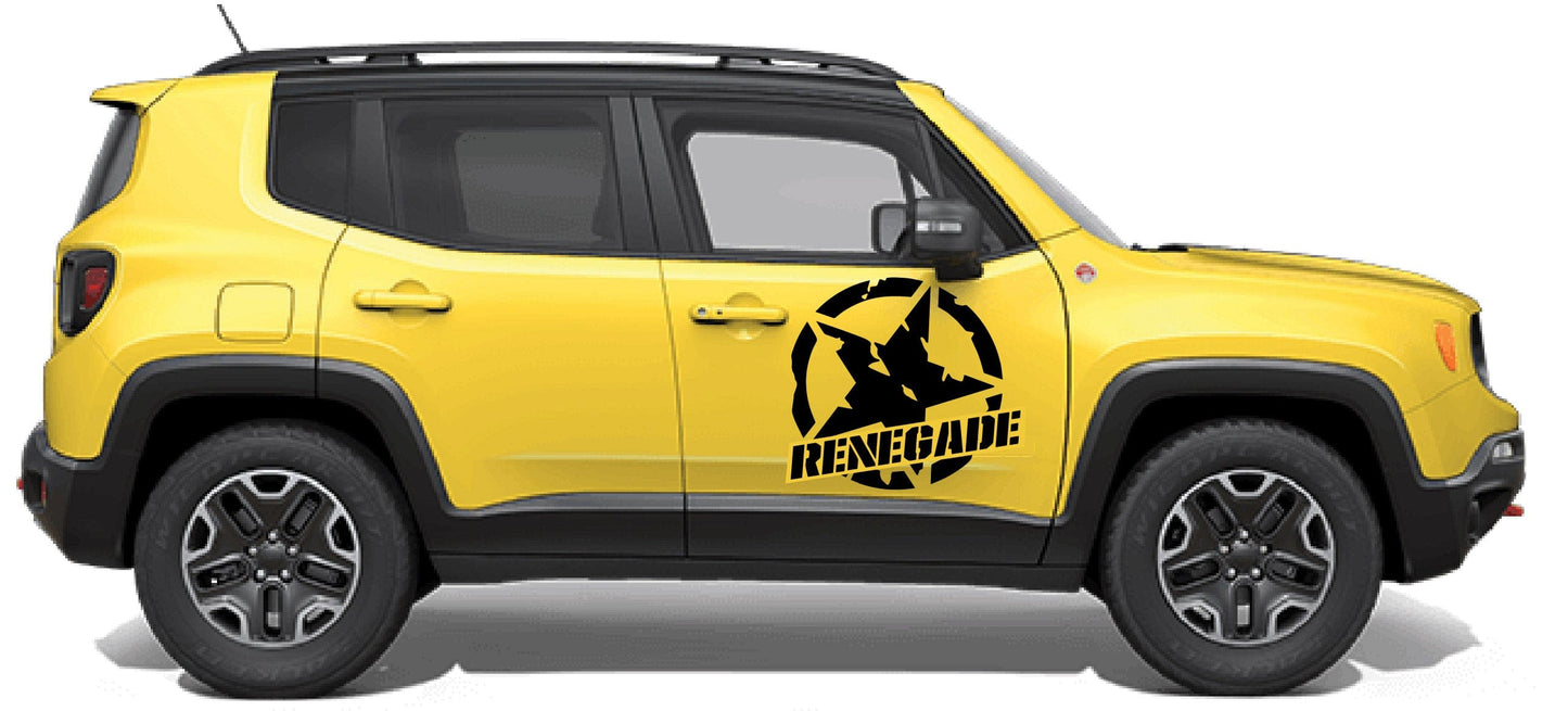 Autocollant graphique avec logo étoile en vinyle pour Jeep Renegade | Autocollant Renegade