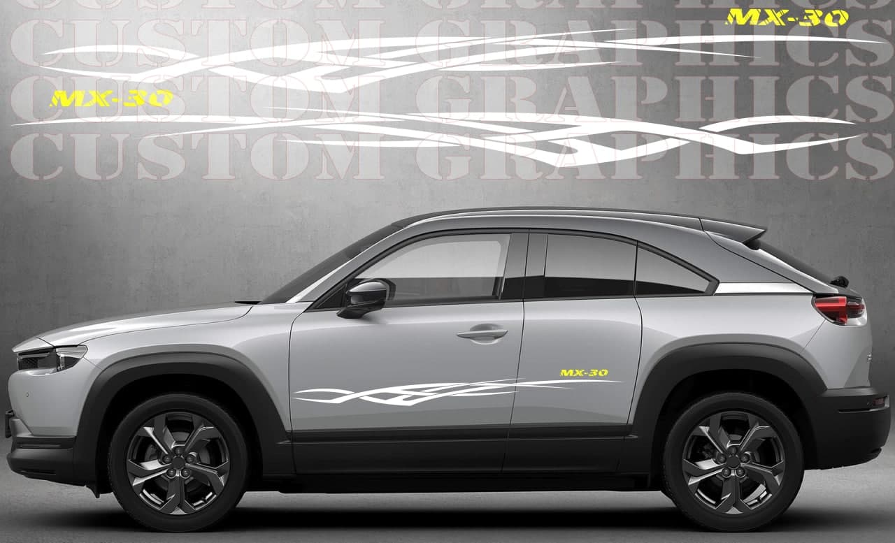 Autocollant compatible avec les bandes en vinyle Mazda MX-30, design tribal