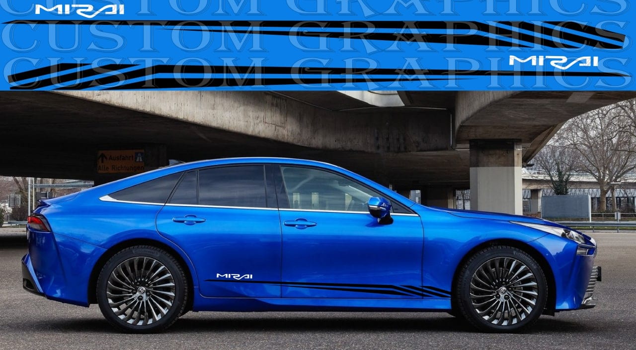 Autocollant en vinyle compatible avec la conception de la figurine Toyota Mirai