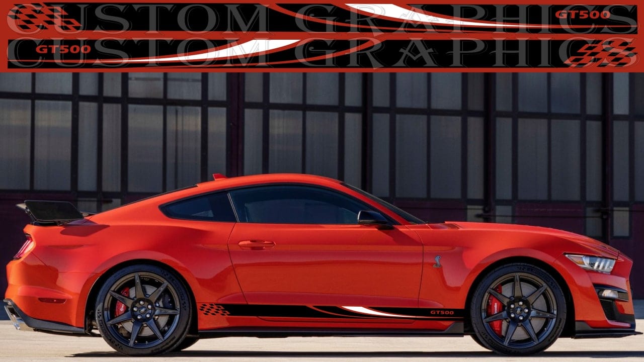 Autocollant compatible avec la conception de style Ford Mustang Racing Line