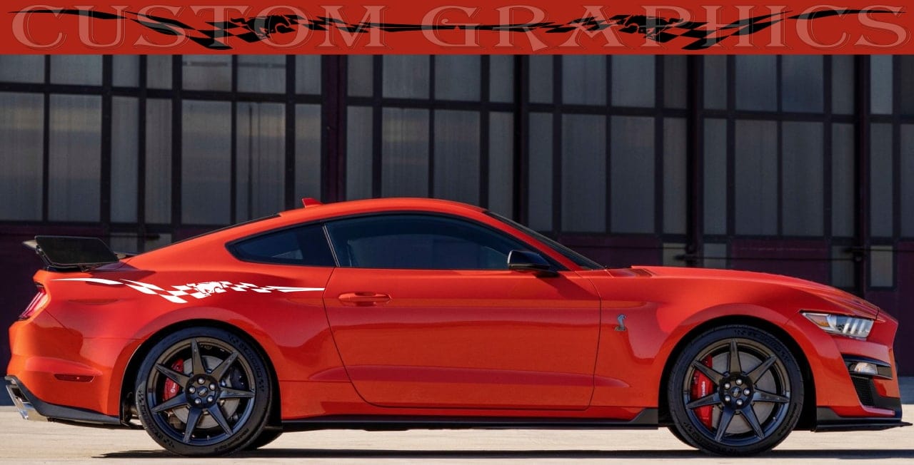 Autocollant compatible avec la finition Ford Mustang Design Racing Line