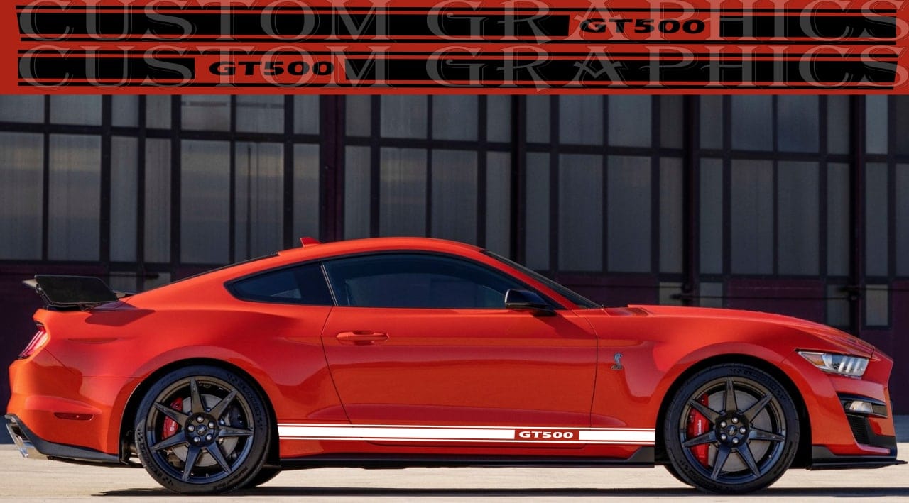Autocollant compatible avec Ford Mustang GT500 Classic Design Racing Line