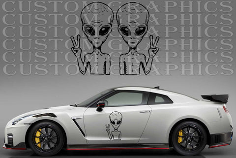 Decal Sticker Vinyl Side Racing Stripes for Nissan GT-R Alien Design