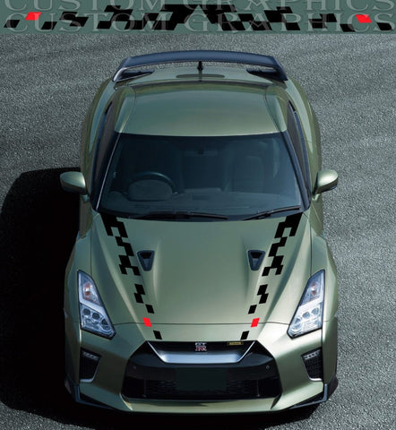 Hood Decal Sticker Vinyl Side Racing Stripes for Nissan GT-R Figure Design