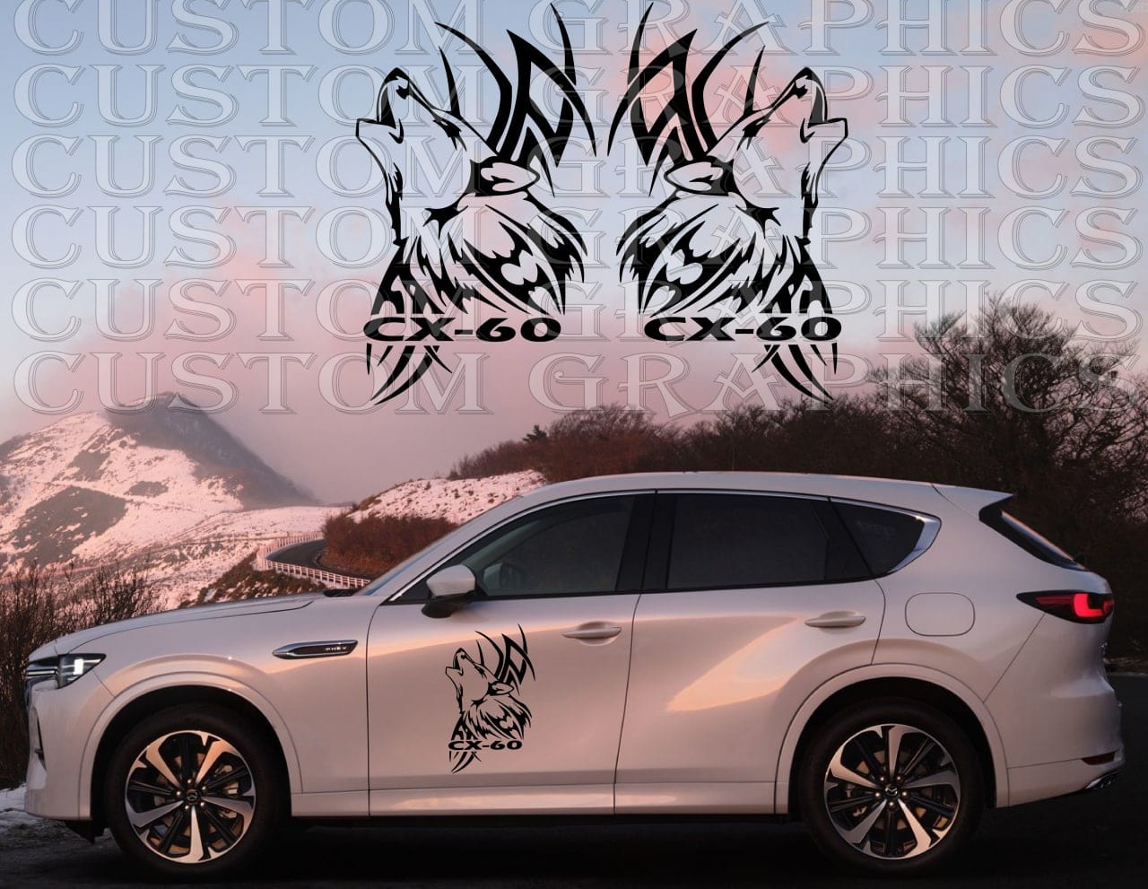 Autocollant compatible avec le nouveau kit carrosserie Mazda CX-60, décalcomanie Wolf Graphic