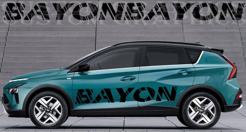 Sticker Compatible with Hyundai BAYON Logo Design Decal Vinyl