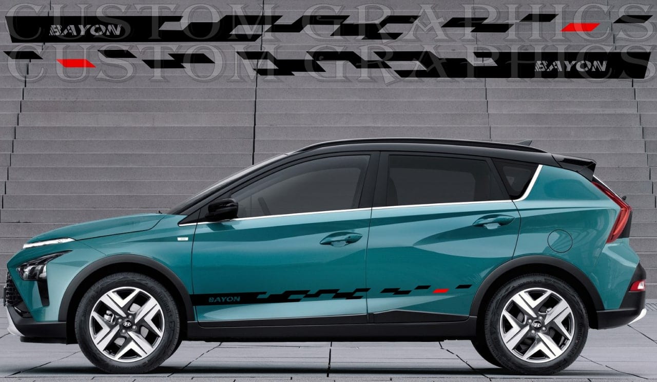 Autocollant compatible avec Hyundai BAYON New Block Design Decal Vinyl