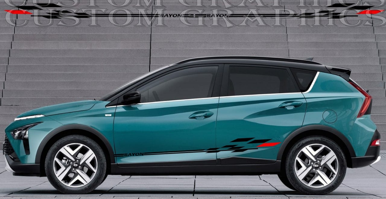 Autocollant compatible avec le design du drapeau Hyundai BAYON en vinyle