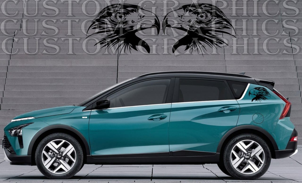 Autocollant compatible avec Hyundai BAYON Eagle Rear Design Decal Vinyl
