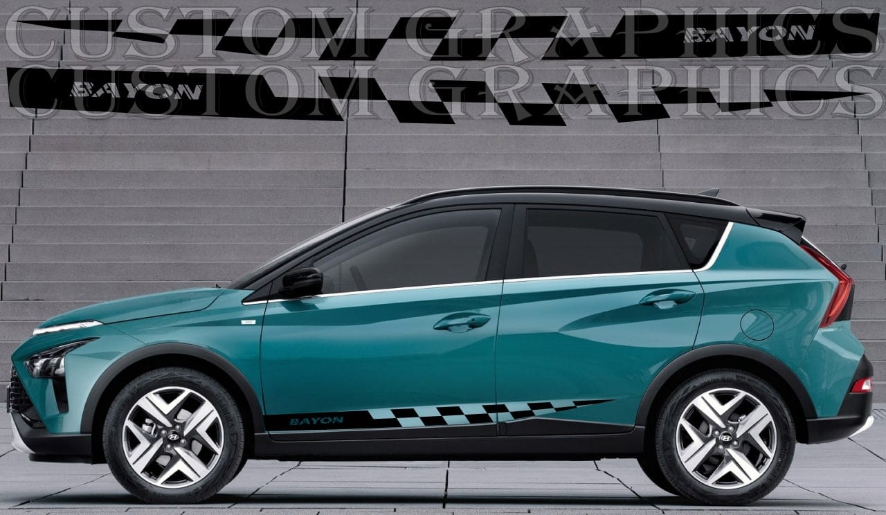 Autocollant compatible avec Hyundai BAYON New Block Design Decal Vinyl