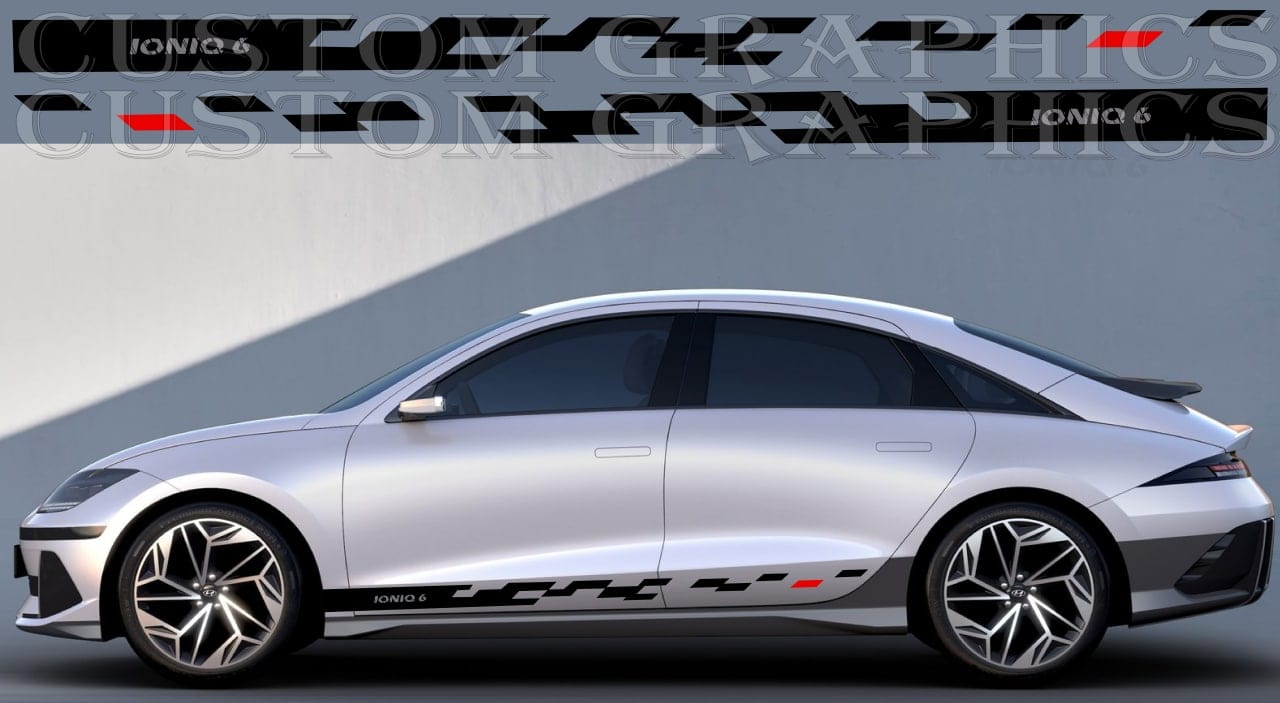 Stripes Compatible with Hyundai Ioniq 6 Unique Design Vinyl