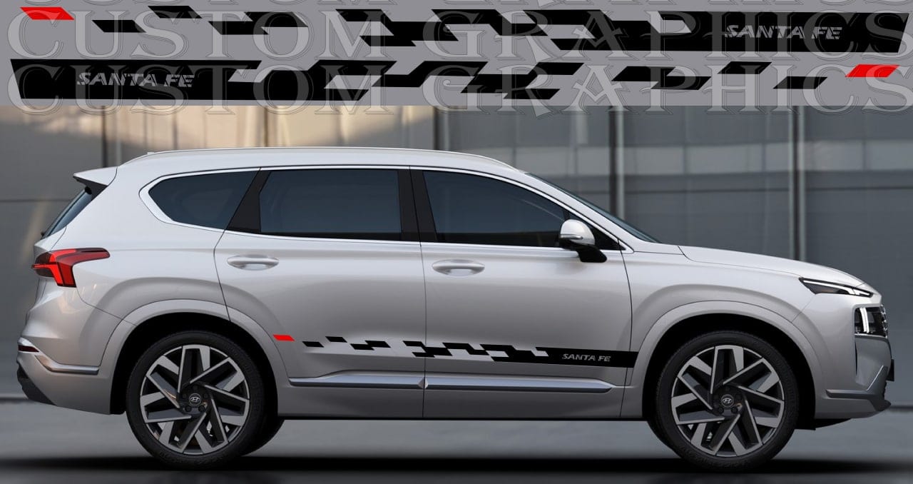 Autocollant compatible avec Hyundai Santa Fe Decal Vinyle Style Porte Latérale