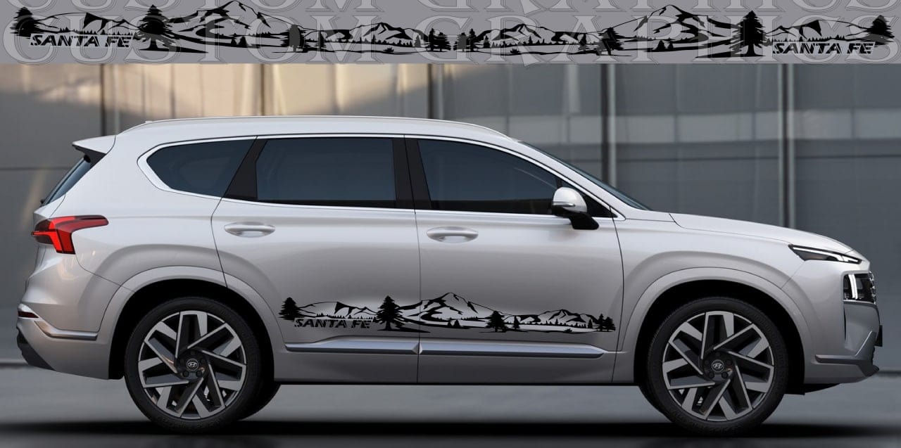 Autocollant compatible avec Hyundai Santa Fe Decal Mountain Design